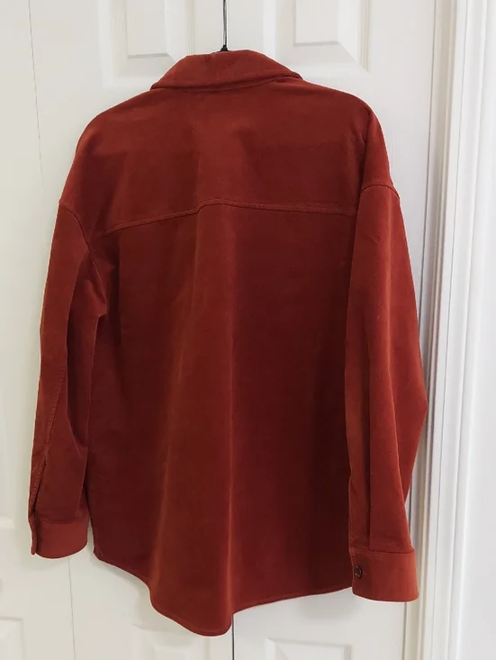 Madewell Shirt Jacket, Size Large, Corduroy, Cinnamon Brown, Buttons - Picture 10 of 14